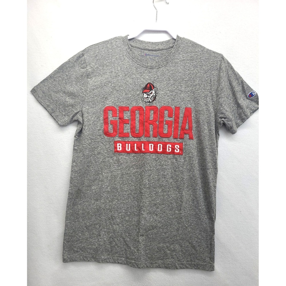 Champion Georgia Bull Dogs M Short-Sleeve T-shirt Embroidered Appliquéd Letters
